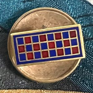 Vintage 14K Yellow Gold Enamel Tie Pin with Screw Cap